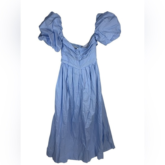 NEW PETAL & PUP SOLANA OFF SHOULDER MIDI DRESS - BLUE SIZE 4 B3052 - Picture 7 of 8